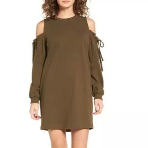 LUSH Cold-Shoulder Sweatshirt Dress